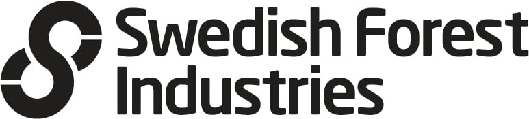 skogsindustrierns engelska logotyp i svart