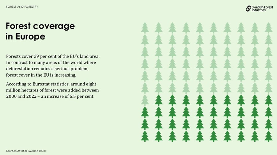 Forest coverage in europe