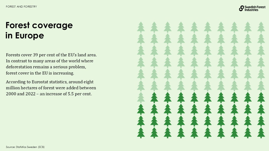 Forest coverage in europe