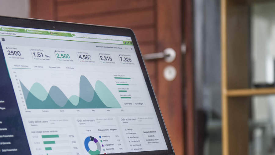 Statistik på laptop